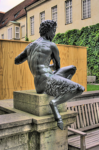 diable de bronze, Munich, résidence, statue de, sculpture, architecture, célèbre place