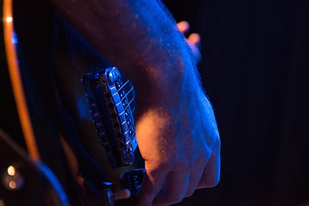 guitarra, close-up, Roca, músic, elèctric, jugar, mà