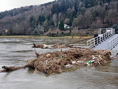 overstroming van de Elbe, Elbe, Bad schandau, Duitsland, natuur, water, rivier