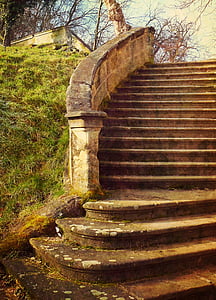 escaleras, escalera de piedra, paso de la escalera, poco a poco, escalera exterior, aumento de, escalera