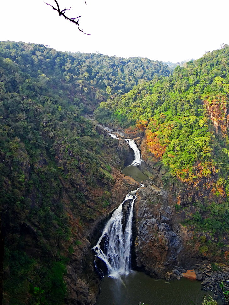 magod falls, West-ghats, de daling van de water, Cascades, Karnataka, Uttar kannada, India