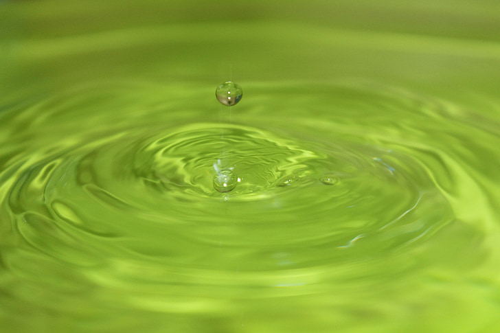 gotejamento, líquido, verde, água
