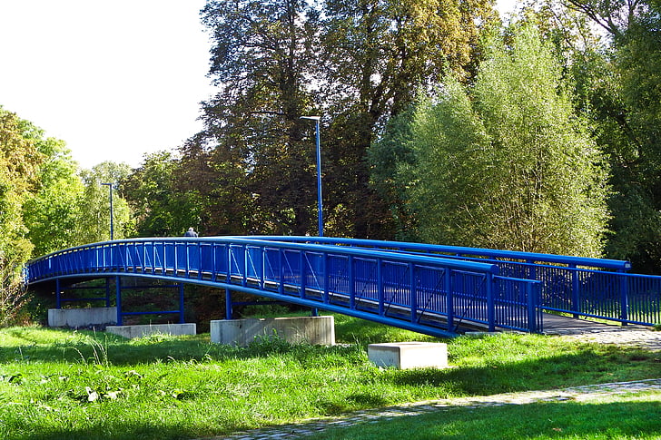 Most, modrá, prechod, rieka, vzdialenosť, chôdze, Rush