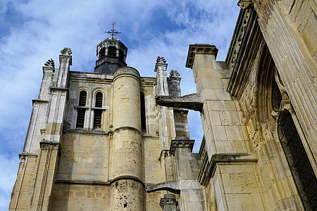 Църква, Льо Хавър, Франция, небе, фасада, вяра, архитектура