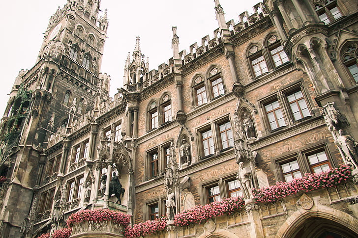 město, léto, cestování, městská radnice, Mnichov, Architektura, Historie