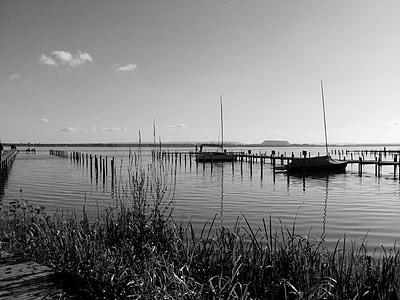 湖, ボート, 風景