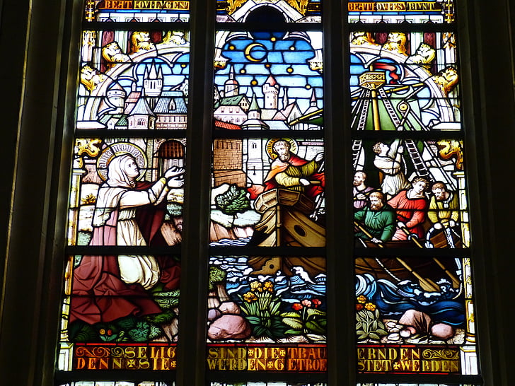 baznīca, logs, baznīcas logu, vitrāžas, logu vitrāžas, gotika, krāsa
