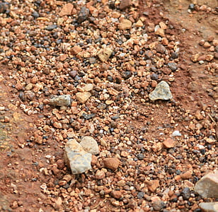 surface, au sol, dur, roches, pierres, petit, gravier