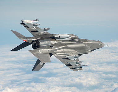militär jet, flyg, flygande, f-35b, gemensamma strike fighter, flygplan, plan