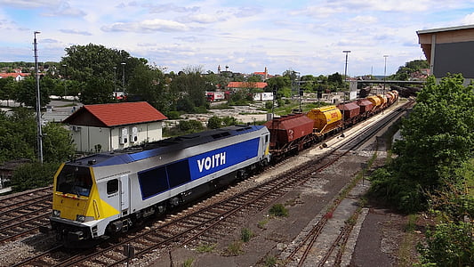 železničná, lokomotíva, Voith, Voith maxima, Bhf gienen génu, Giengen, Brenz railway