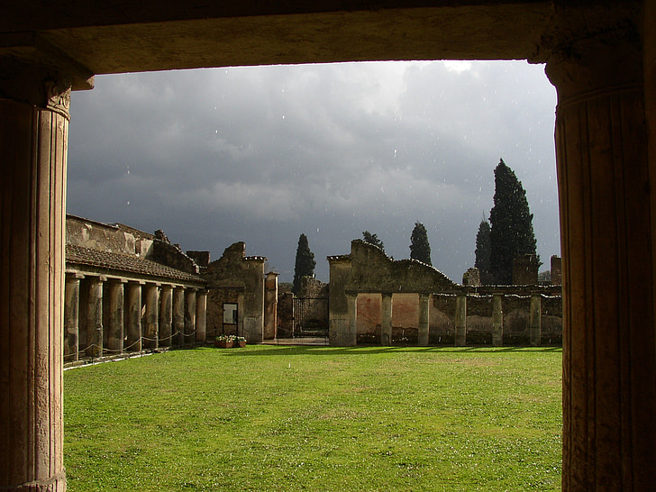 Pompeji, regn, antika, Rom, romerska, Italien