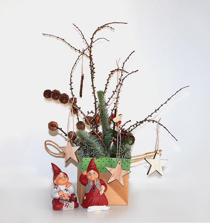 christmas, decoration, gnomes, spruce, celebrations, christmas decoration