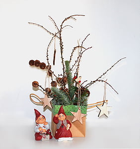 Christmas, dekorasjon, Gnomes, Gran, feiringer, julepynt