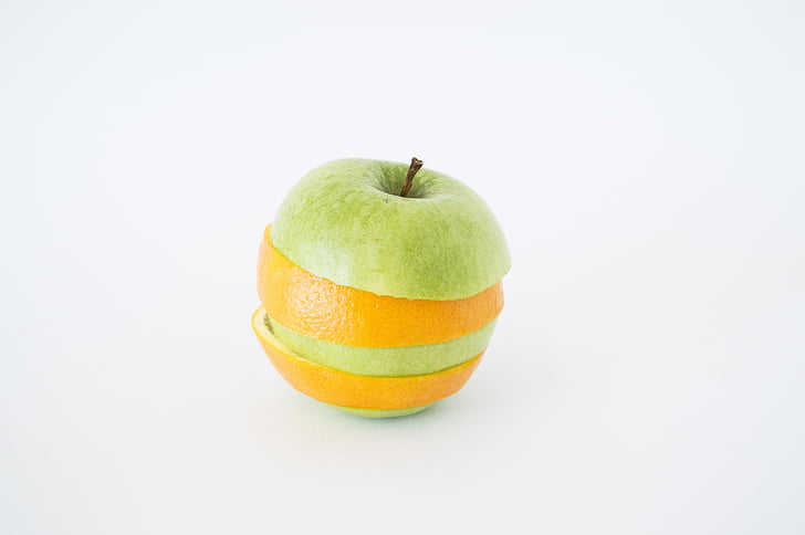 Apple, orange, mix, frugt, mad, sund, frisk