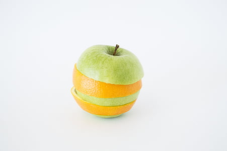 ābolu, oranža, maisījums, augļi, pārtika, veselīgi, svaigu