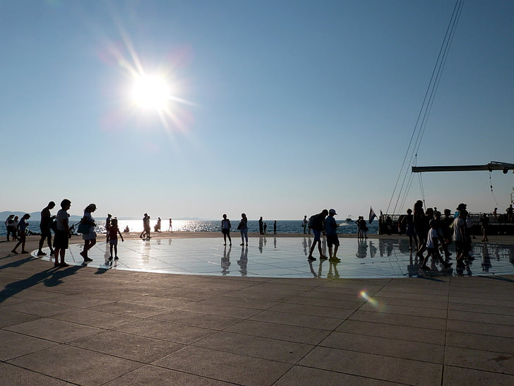Zadar, Kroatien, Europa, Medelhavet, Dalmatien, blå himmel, solen