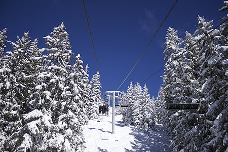 Chairlift, sniego, slidinėjimo, kalnų, keltuvas, atostogų, turizmo