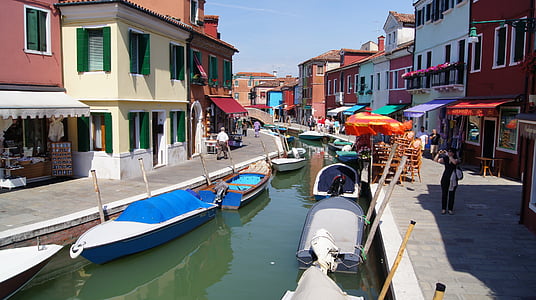 Burano, kanal, Italien