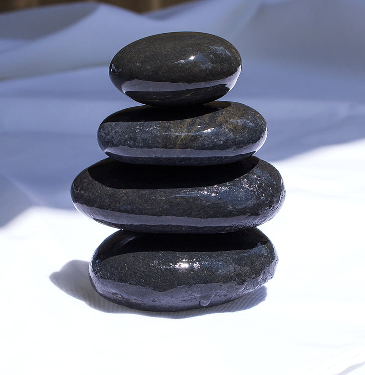 pedras, Feng shui, pedras de Rio, preto, equilíbrio, seixo, pedra - objeto