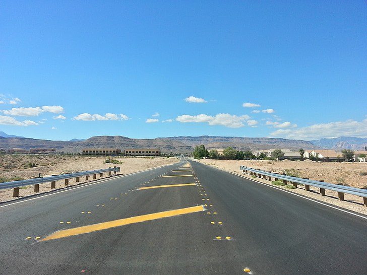 cesta, las vegas, poušť, ulice, Nevada