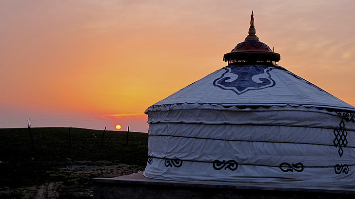 inner mongolia, sunset, tranquility, seclusion, retreat, light