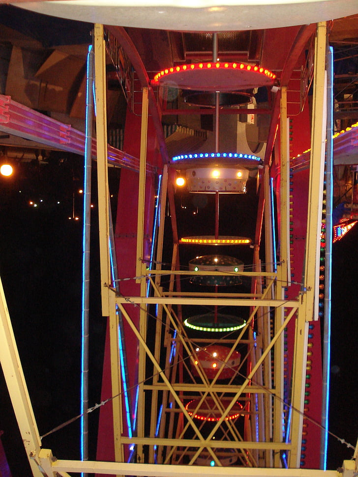 karuselis, gada tirgus, godīgu, braukt, theme park, gaismas
