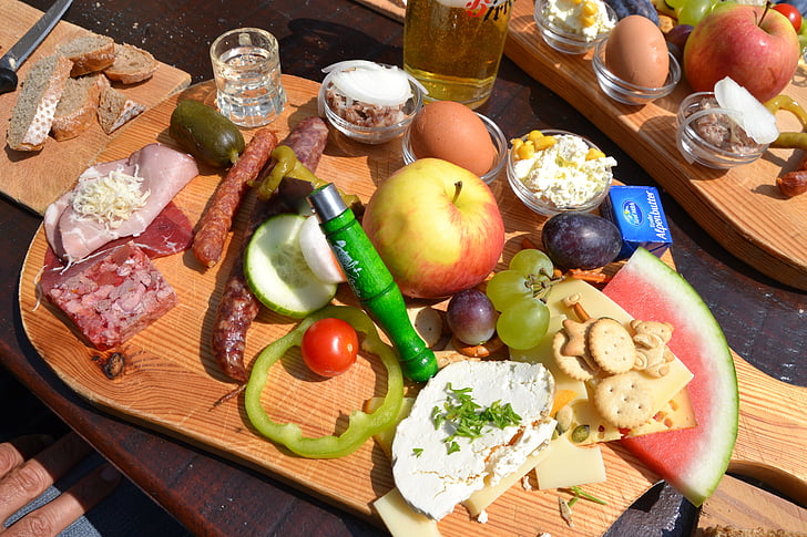 jause, mânca, bord, delicioase, masă, buschenschank, produse alimentare