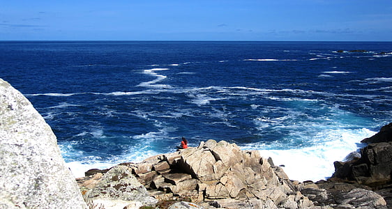sziklák, szikla, Bretagne-i, Atlanti-óceán, tengerpart, tenger, óceán