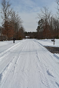 сніг, дорога, взимку, проїзної частини, сільських