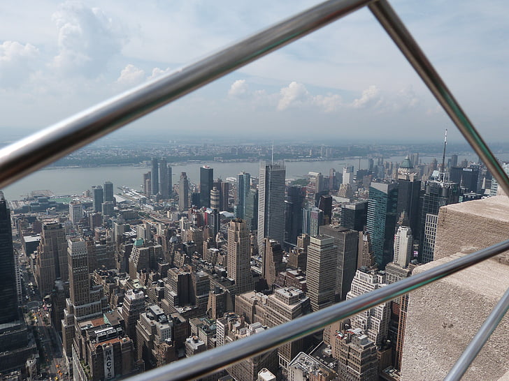 Empire state building, Manhattan, New York-i, Amerikai Egyesült Államok, nézet, panoráma, Skyline