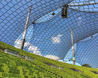 arhitektura, plava, zelena, u Münchenu, Olimpijski stadion, stadion