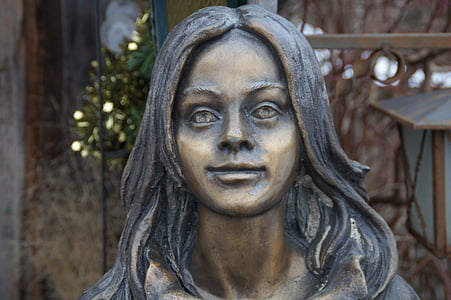 портрет, скульптура, Дівчина, людина, молода жінка, жінка, обличчя