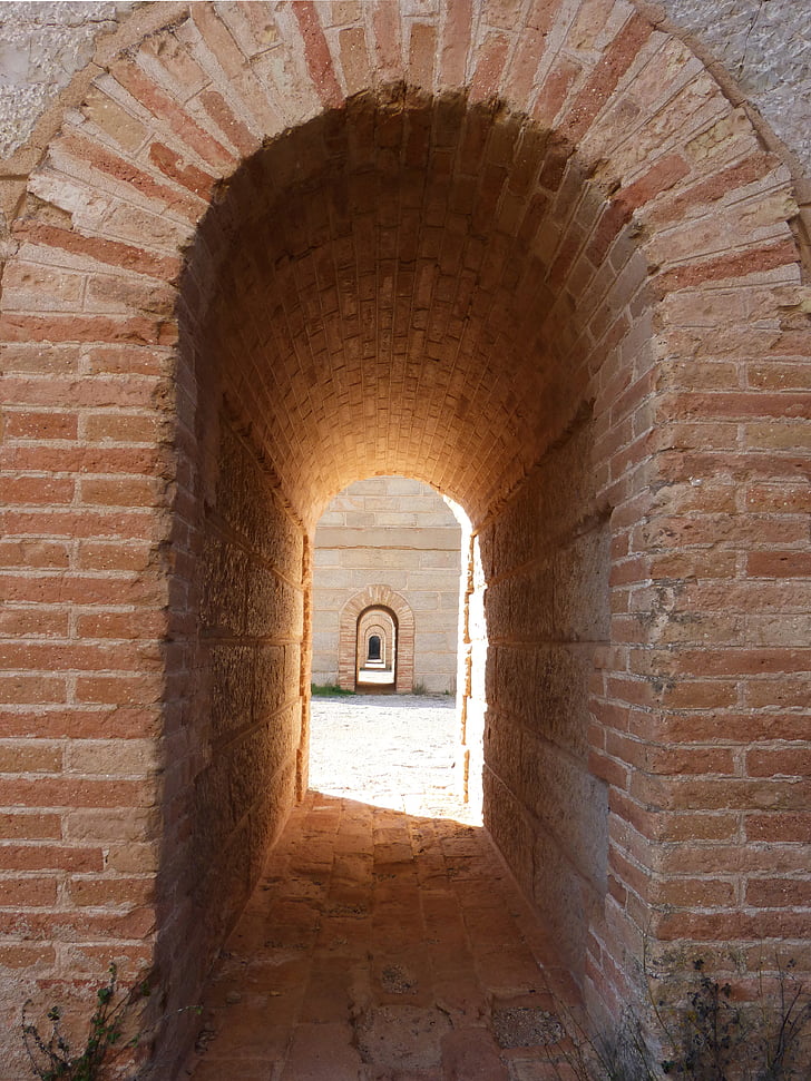 tunel, Tehla, Murivo, bobeda, Arch