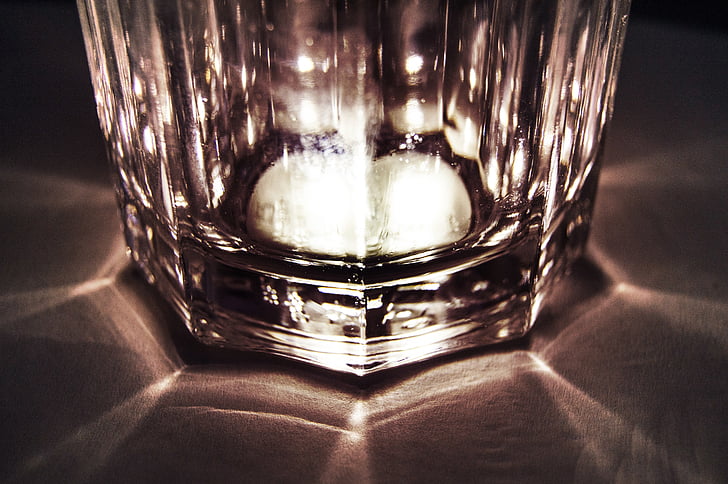 sklo, sépie, světlo, stín, whisky