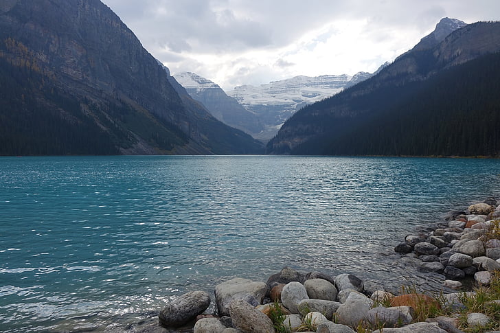 Lake louise, Kanada, natursköna, resor, Majestic, glaciala vatten, Klippiga bergen