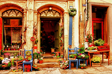 flower shop, meissen impression, hdr, architecture, cultures, europe, street