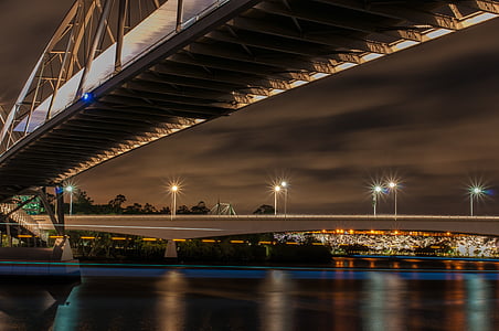 善意, 桥梁, 河, 城市, 布里斯班, 平静, 澳大利亚