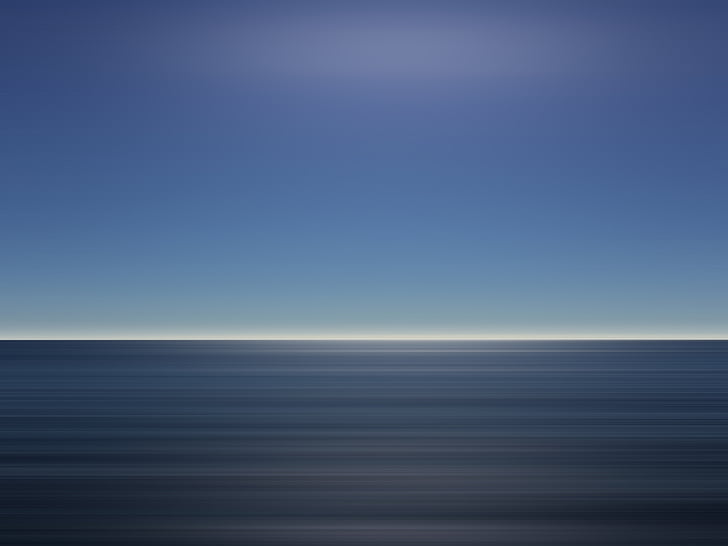 morje, Ocean, modra, vode, obzorje, nebo, narave