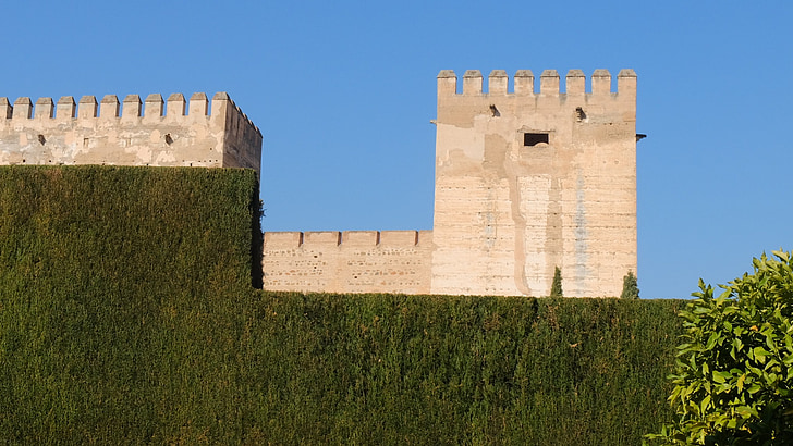 Alhambra, lumière, Château, fort, architecture, tour, histoire