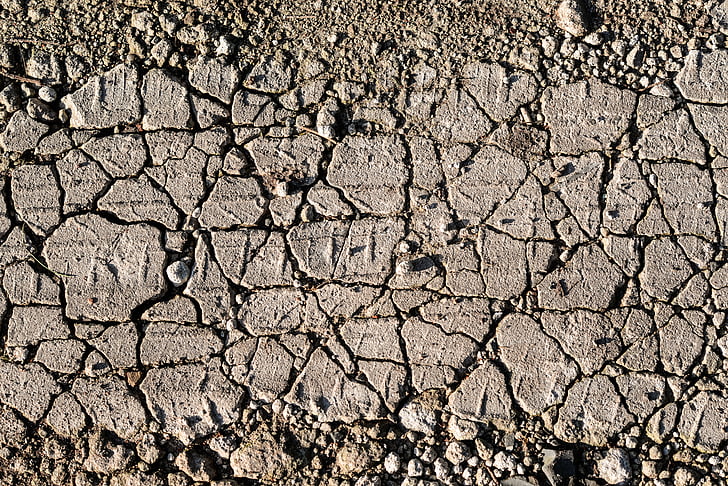 land, ground, crack, brown, dry, clay, road