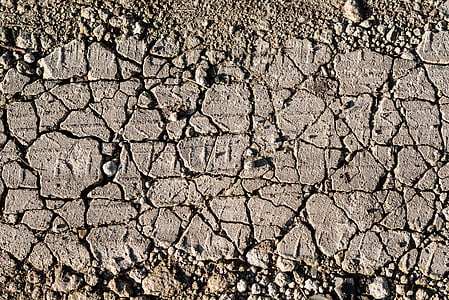 land, ground, crack, brown, dry, clay, road