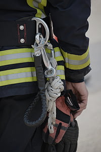 hasič, oheň, Odstranit, feuerloeschuebung, použití, zařízení, lano