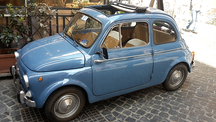 Roma, Cinquecento, automatikus, Fiat 500, klasszikus, Oldtimer