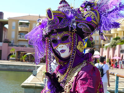 Karneval v Benátkách, maska z Benátek, masky, převlek, maska - převlek, Karneval, Benátky - Itálie