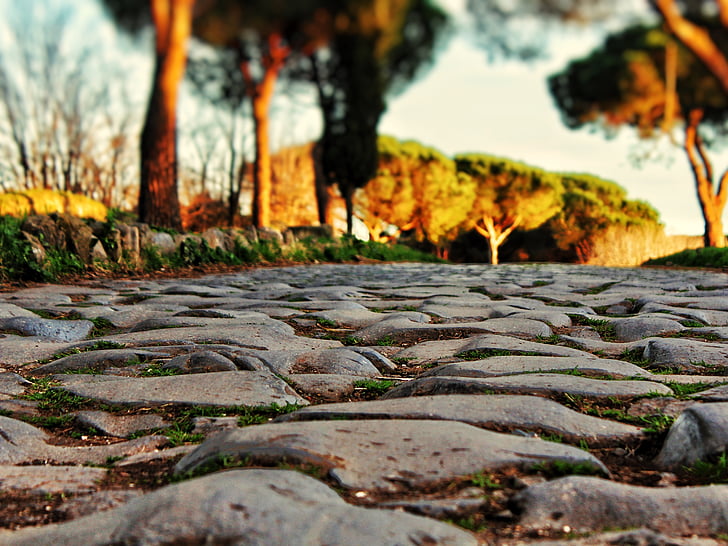 gamle, Roma, veien, antikkens Roma, Italia, Roma capitale, konstruksjon