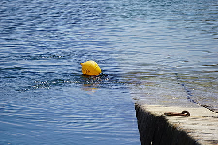 float, water, blue, sea, blue water, beacon, buoy