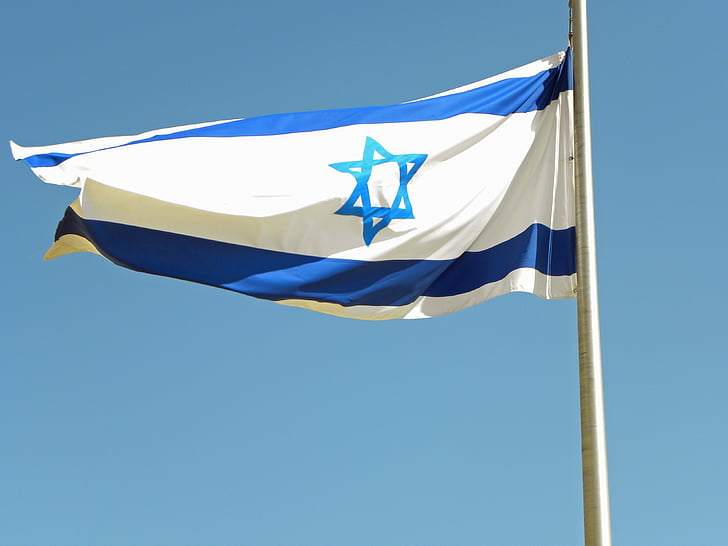 Izrael, vlajka, modrá, biela, hviezda, David, národné