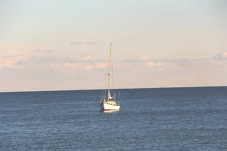 putih, perahu, tengah, tubuh, air, Siang hari, perahu layar