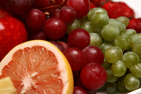 frutas, uva, laranja, uva