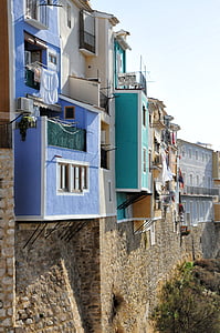 Villajoyosa, Испания, къщи, фасади, град, цветове